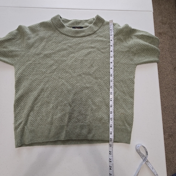 Quince Baby Alpaca-Wool Diamond Stitch Crew in Sage Women's Medium - Picture 6 of 9